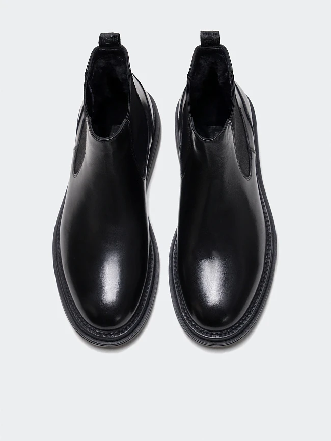 Ботинки мужские зимние, цвет черный, натуральная кожа M1023021M | 4