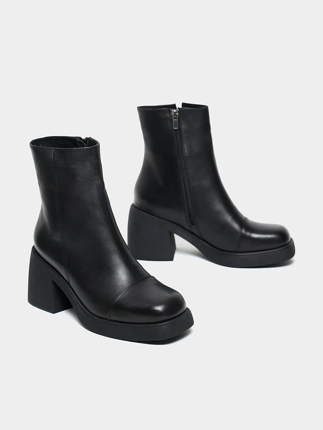 Полусапоги женские демисезонные, цвет черный, натуральная кожа 887055 | 3