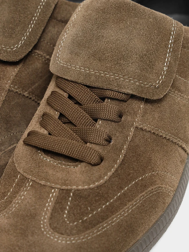 Кеды женские демисезонные, цвет хаки, натуральный спилок 1013720 | 6