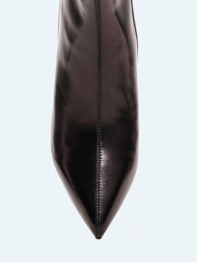 Ботильоны женские всесезонные, цвет черный, натуральная кожа 17VC420 | 4