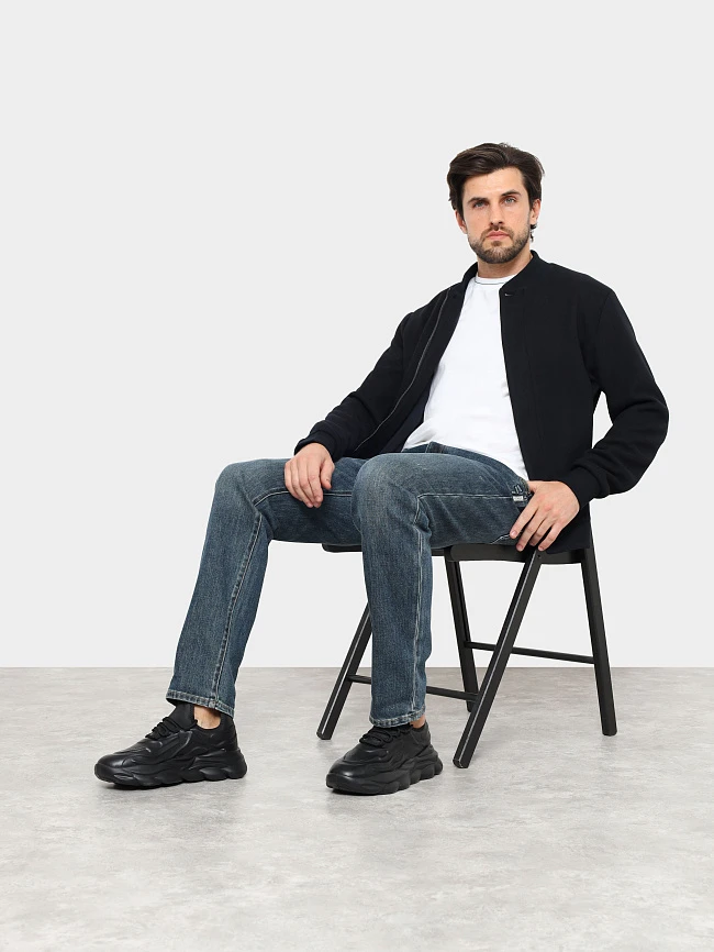 Кроссовки мужские демисезонные, цвет черный, натуральная кожа/текстиль M59VC011 | 11