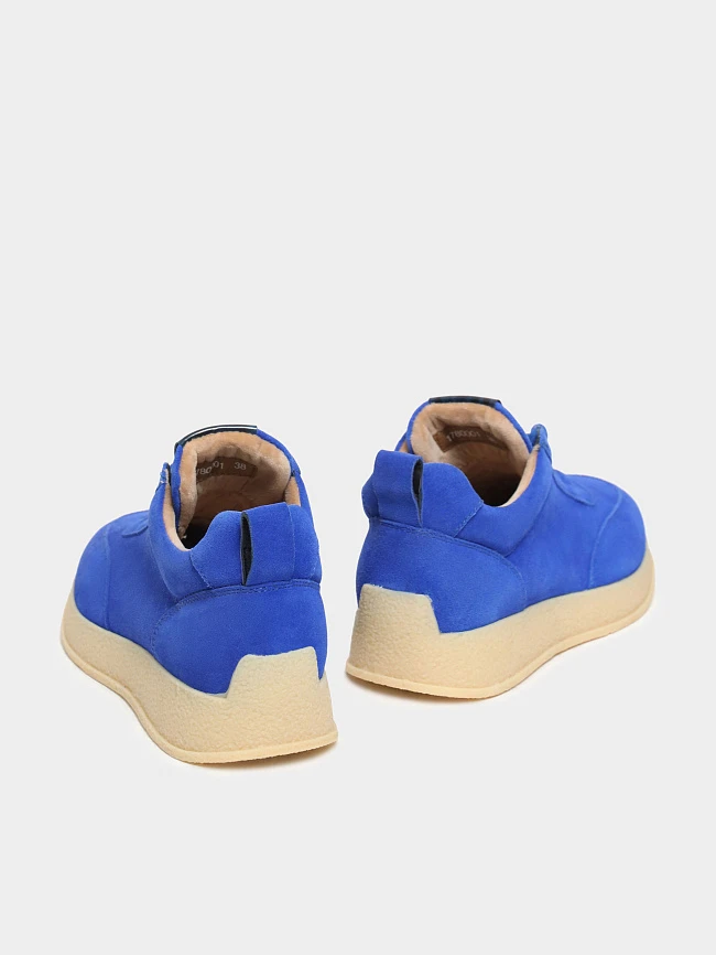 Кроссовки женские демисезонные, цвет синий, натуральный спилок 1780001 | 4