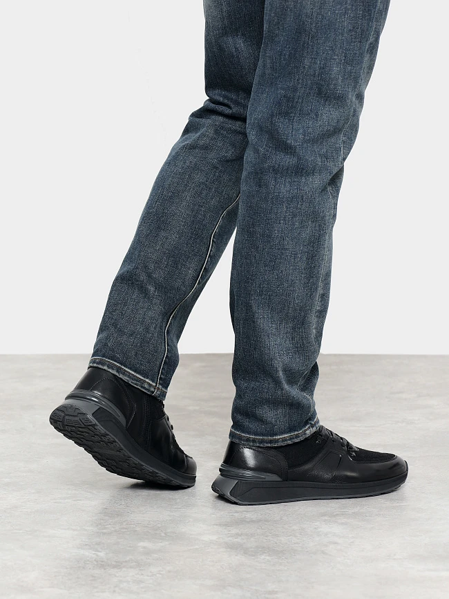 Кроссовки мужские демисезонные, цвет черный, натуральная кожа/шерсть M254222 | 8