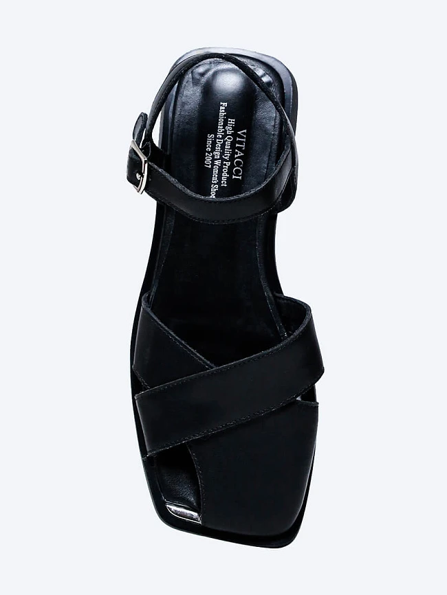 Сандалии женские летние, цвет черный, натуральная кожа и полимерные материалы 1849812 | 4