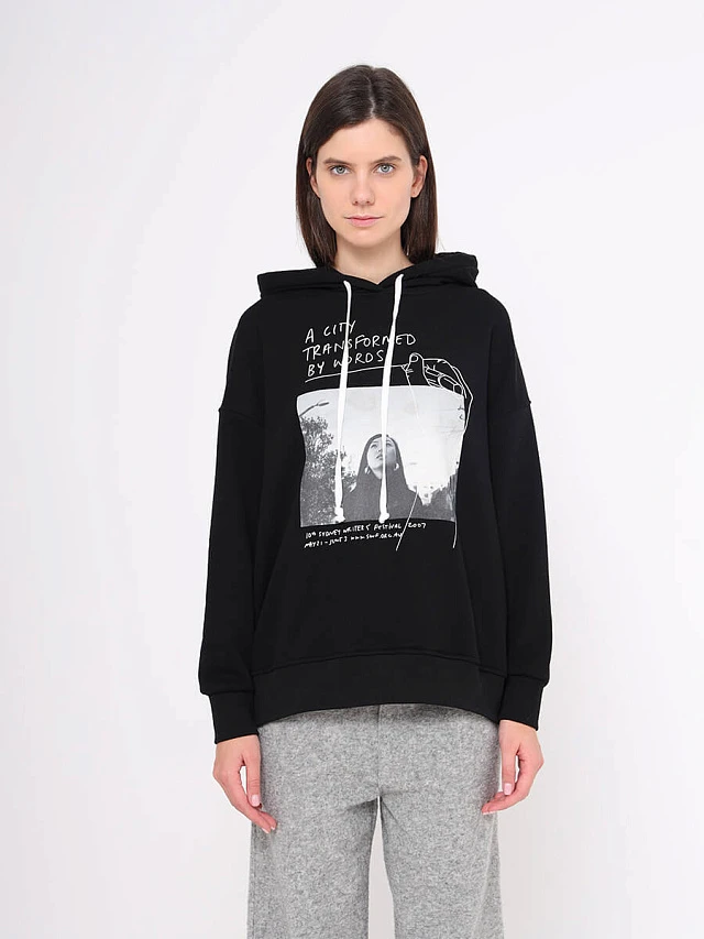 Свитшот с капюшоном женские осень-зима EF12-0048-01 | 1