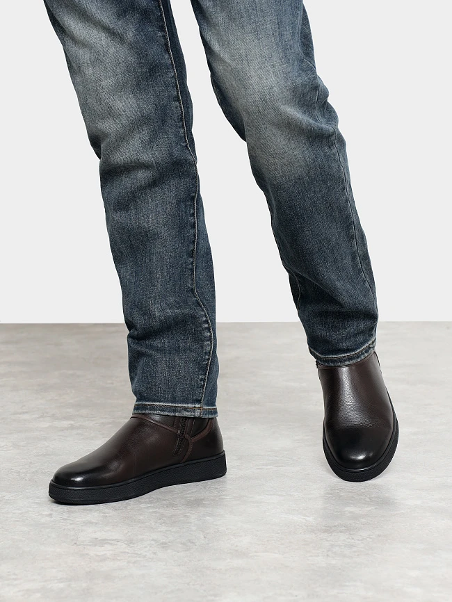 Полусапоги мужские зимние, цвет коричневый, натуральная кожа M254260M | 7