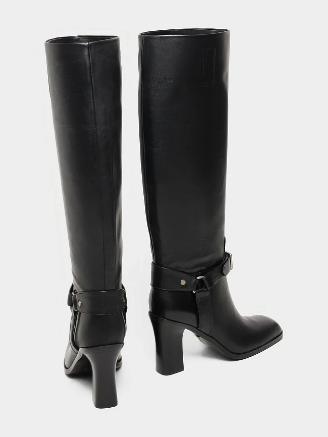 Сапоги женские демисезонные, цвет черный, натуральная кожа 1494527 | 4