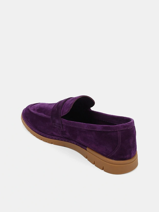 Лоферы женские всесезонные, цвет фиолетовый, натуральный велюр 1821481 | 3
