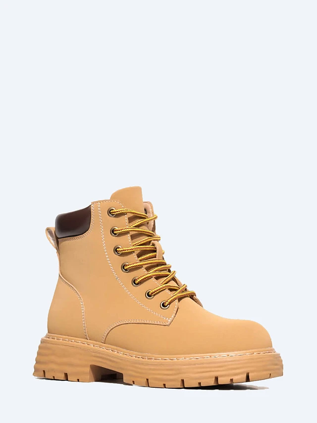 Ботинки женские зимние, цвет песочный, натуральная кожа и полимерные материалы 1848100M | 1