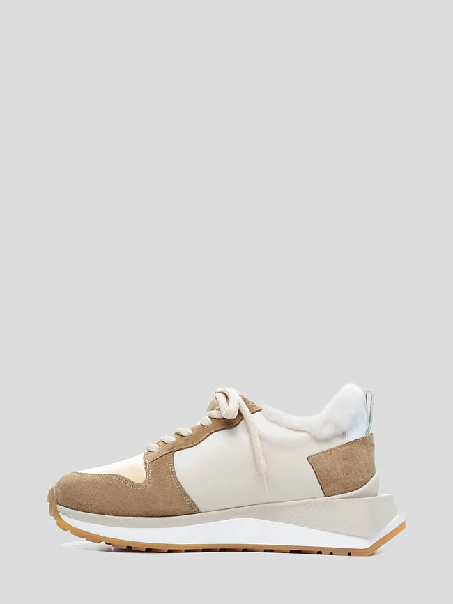 Кроссовки женские зимние, цвет бежевый, натуральная кожа 1221296M | 3