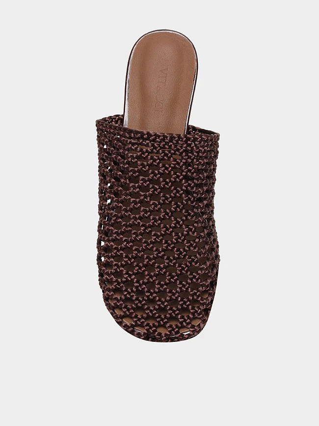 Сабо женские летние, цвет коричневый, текстиль 7210605 | 4