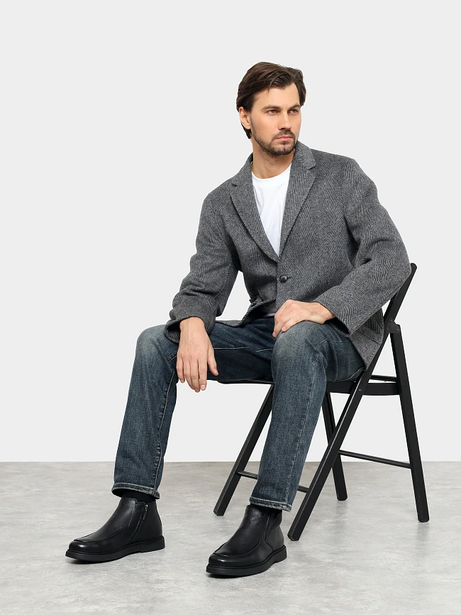 Ботинки мужские демисезонные, цвет черный, натуральная кожа M801243 | 11