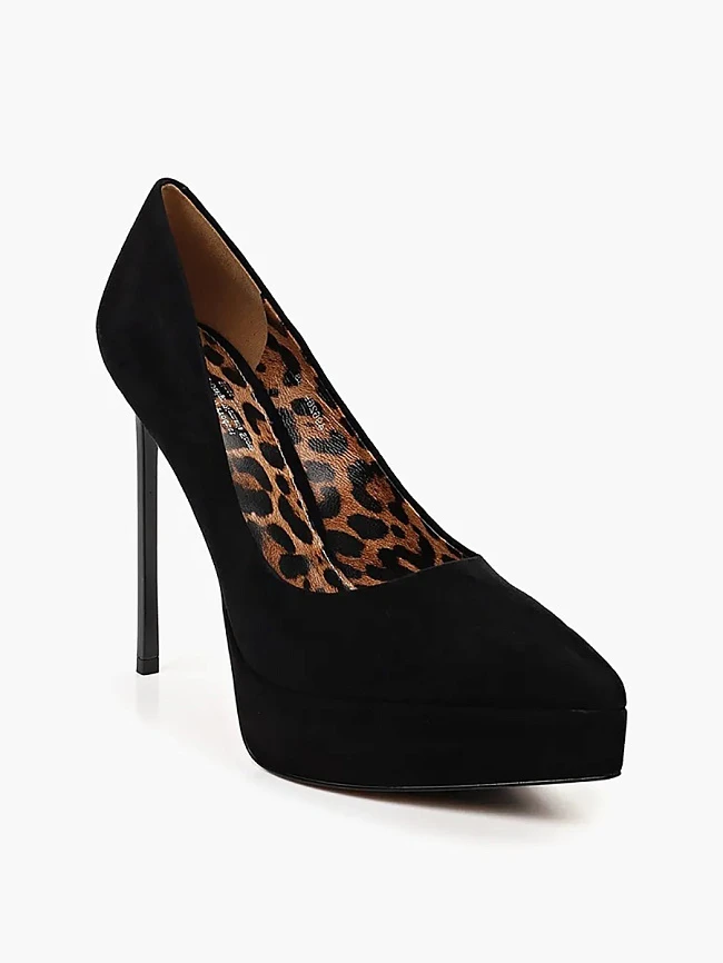 Туфли женские всесезонные, цвет черный, натуральный велюр 496269P | 3