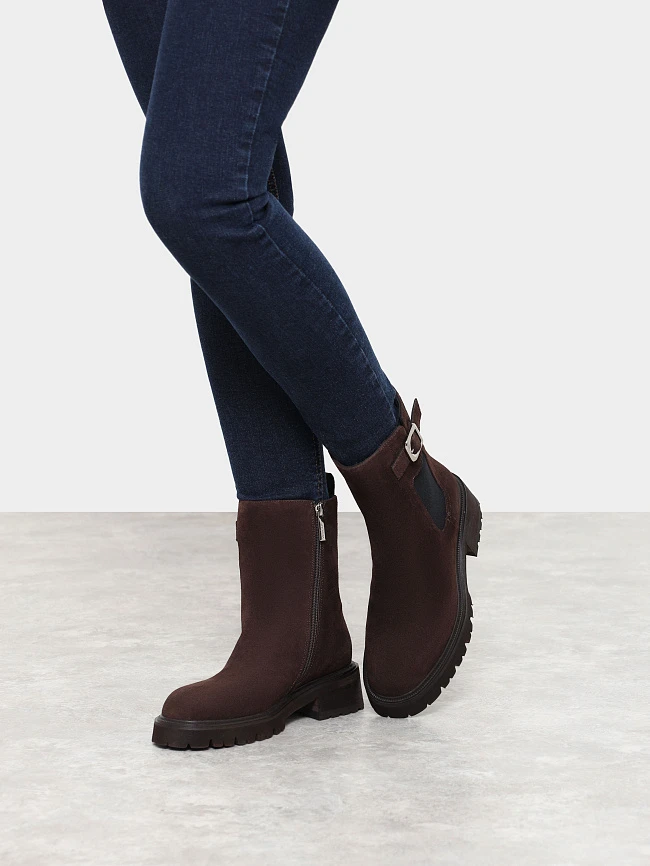 Ботинки женские демисезонные, цвет коричневый, натуральный спилок 7210324-2 | 6