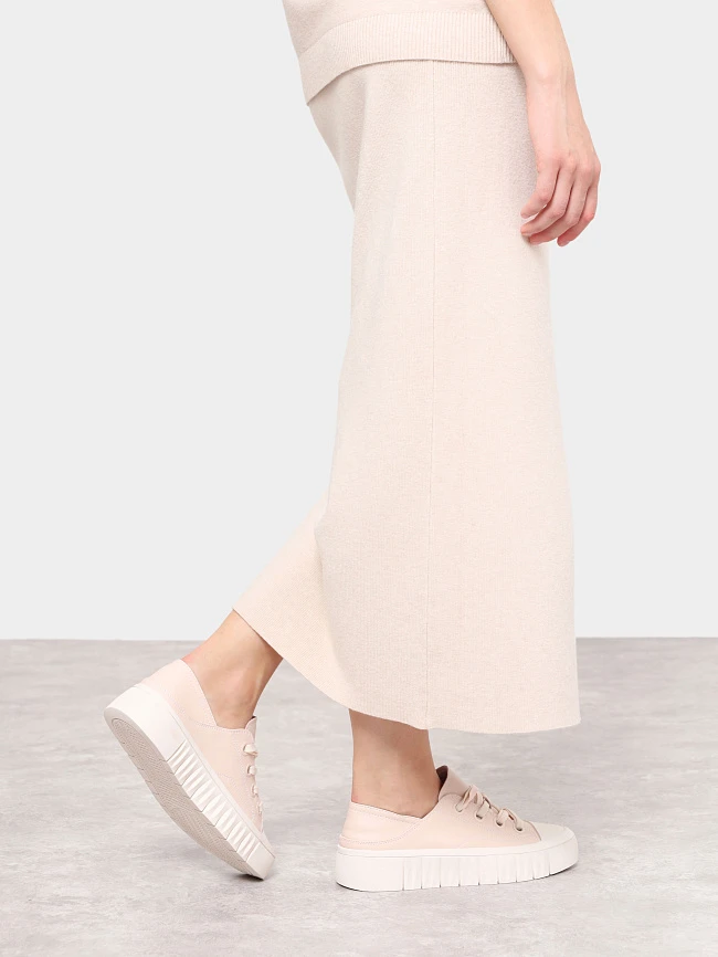 Кеды женские демисезонные, цвет пудровый, натуральная кожа и полимерные материалы 6810013 | 9