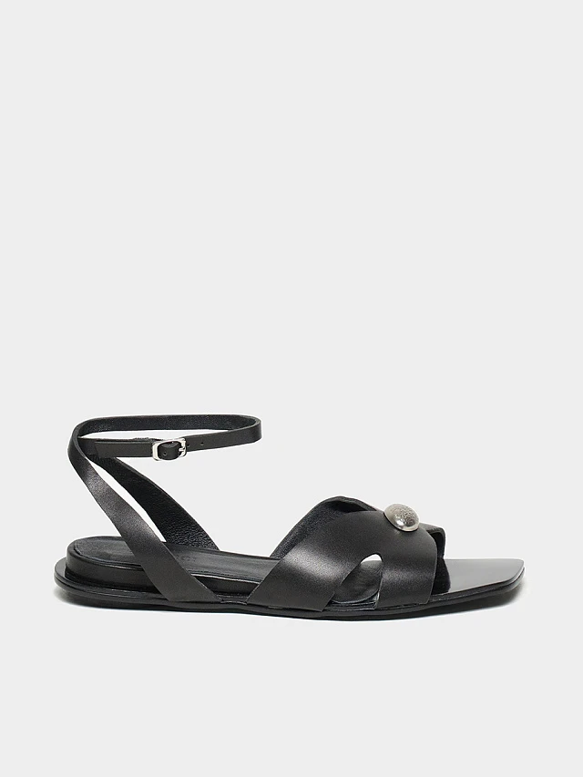 Сандалии женские летние, цвет черный, натуральная кожа 7210500 | 1