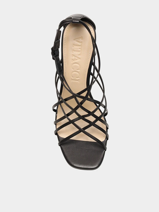 Босоножки женские летние, цвет черный, натуральная кожа 1821718 | 4