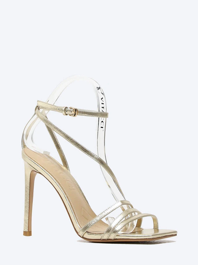 Босоножки женские летние, цвет золотой, натуральная кожа 495823P | 1