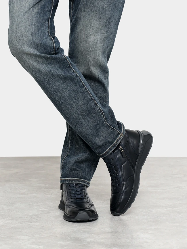 Кроссовки мужские зимние, цвет синий, натуральная кожа M254220M | 8