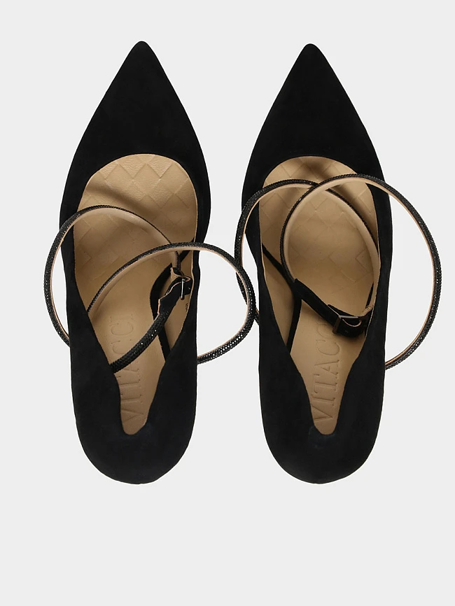 Туфли женские всесезонные, цвет черный, натуральный велюр 494845 | 4