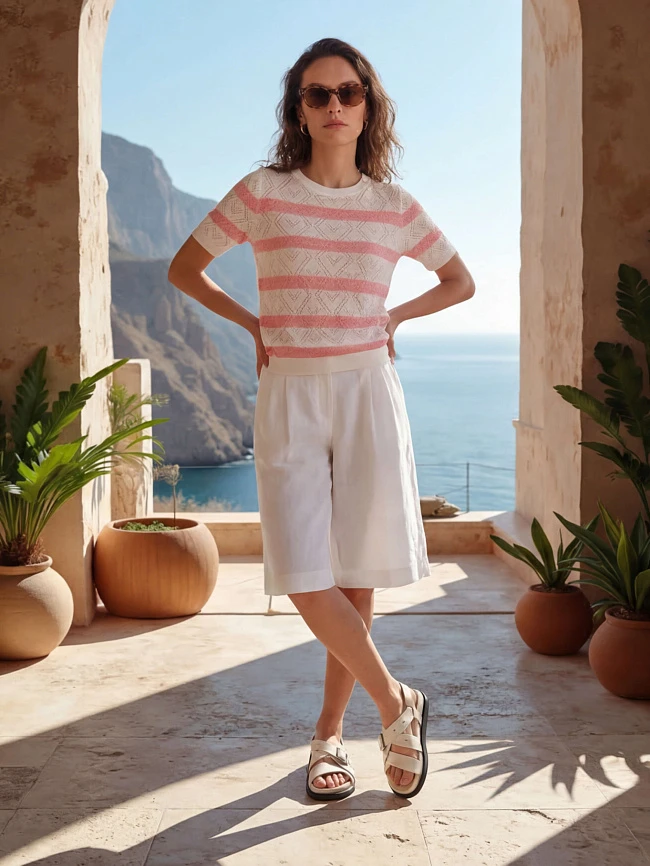 Сандалии женские летние, цвет молочный, натуральная кожа 497672 | 2