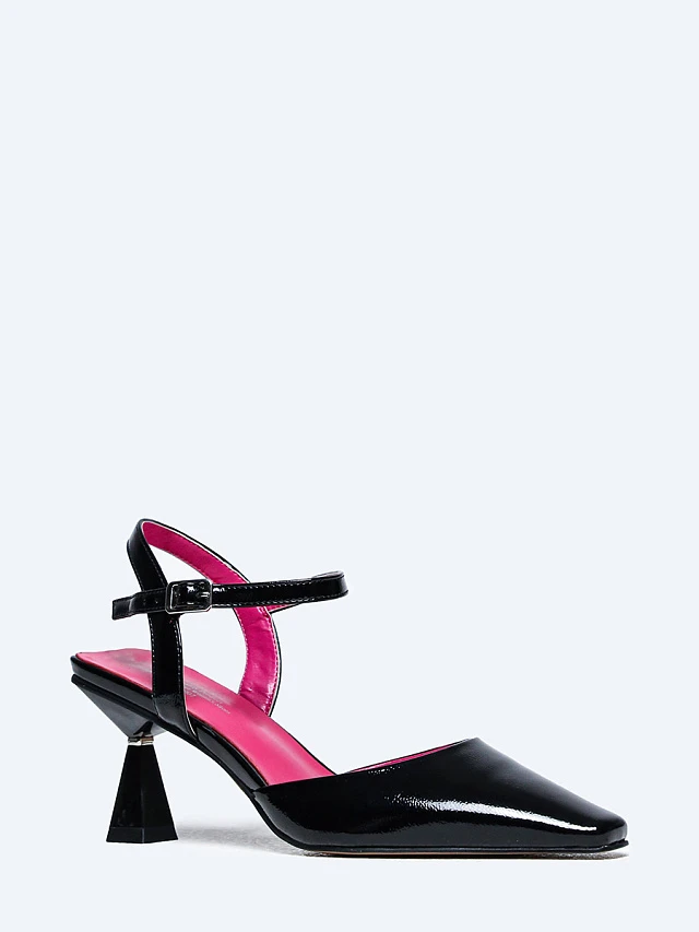 Туфли женские летние, цвет черный, искусственная лаковая кожа 6550062 | 1