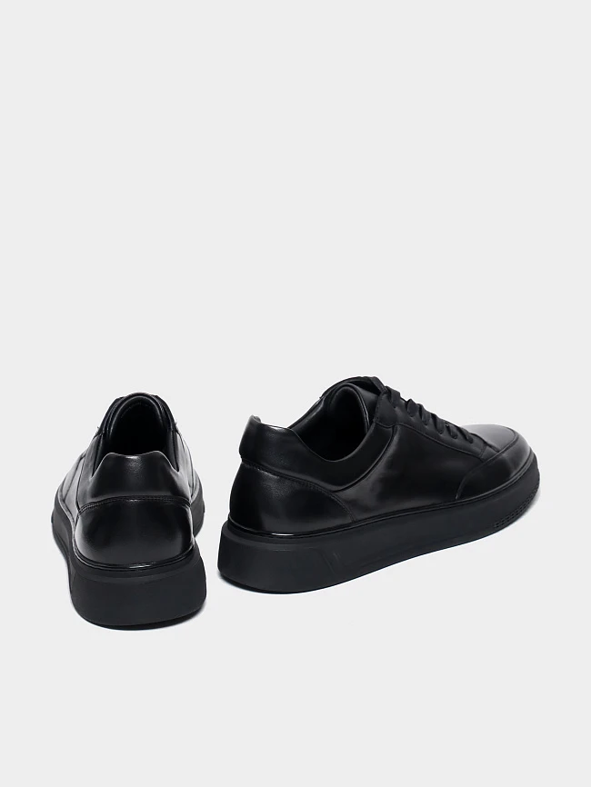 Кроссовки мужские демисезонные, цвет черный, натуральная кожа M254236 | 4