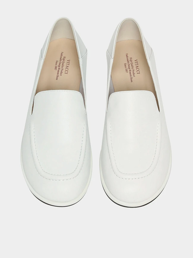 Лоферы женские всесезонные, цвет белый, натуральная кожа и полимерные материалы 1849748 | 5