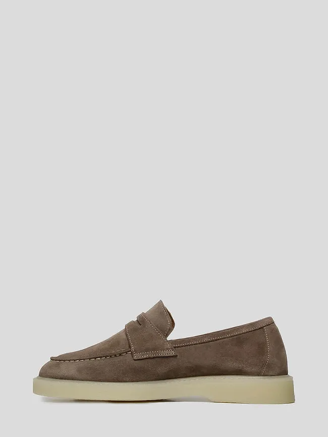 Лоферы женские всесезонные, цвет серый, натуральный спилок 136441 | 3