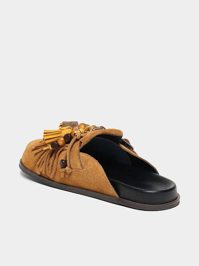 Сабо женские летние, цвет рыжий, натуральный спилок 7210646 | 3