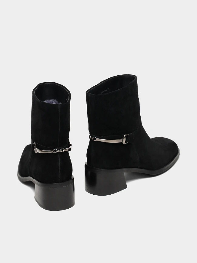 Полусапоги женские зимние, цвет черный, натуральный спилок 1494721M-2 | 4