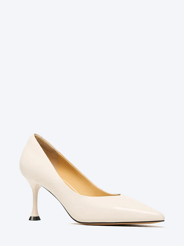 Туфли женские всесезонные, цвет молочный, натуральная кожа 23VC025 | 1