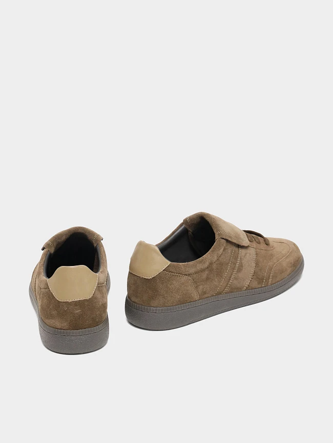 Кеды женские демисезонные, цвет хаки, натуральный спилок 1013720 | 4