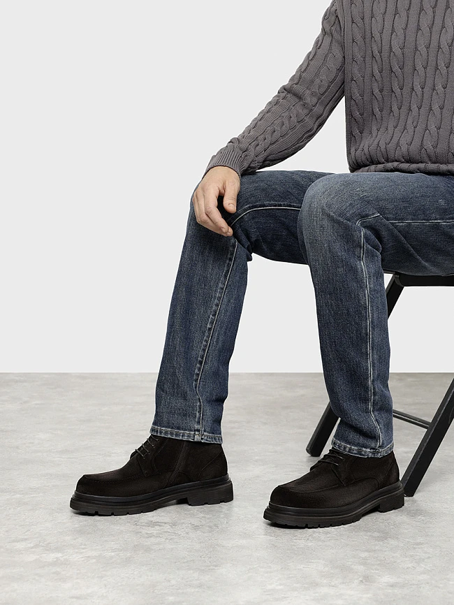 Ботинки мужские зимние, цвет коричневый, натуральный спилок M1022507M | 11