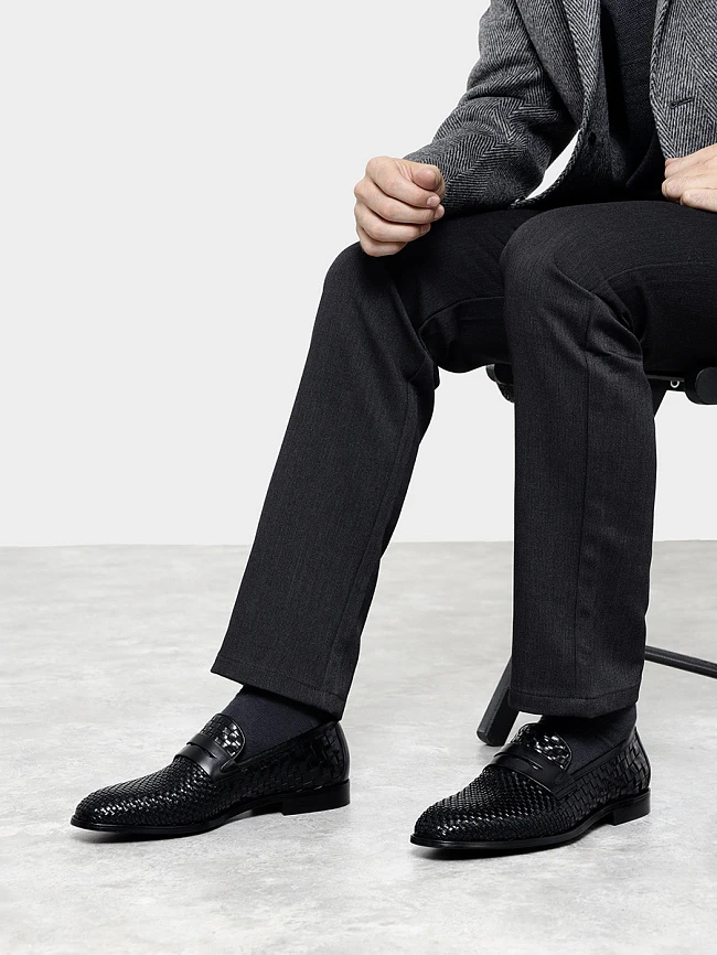 Лоферы мужские всесезонные, цвет черный, натуральная кожа M1022373-1 | 11