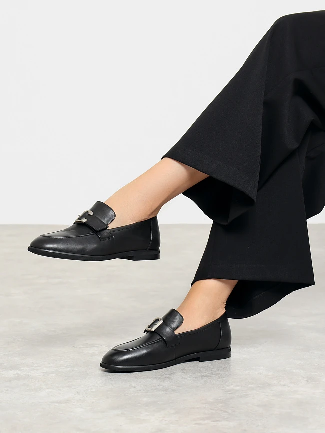 Лоферы женские всесезонные, цвет черный, натуральная кожа 7210300-2 | 6