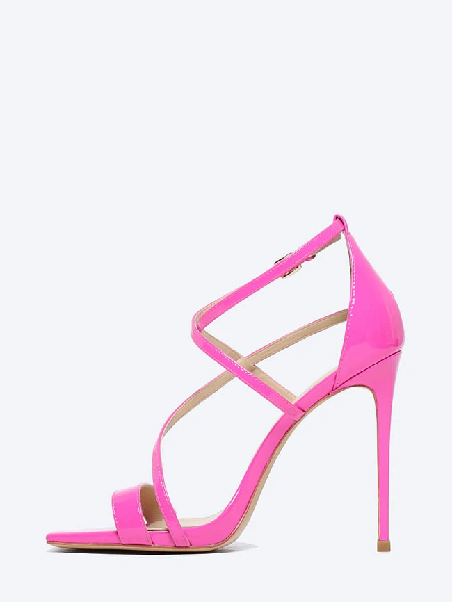 Босоножки женские летние, цвет фуксия, натуральная лаковая кожа 495829 | 3