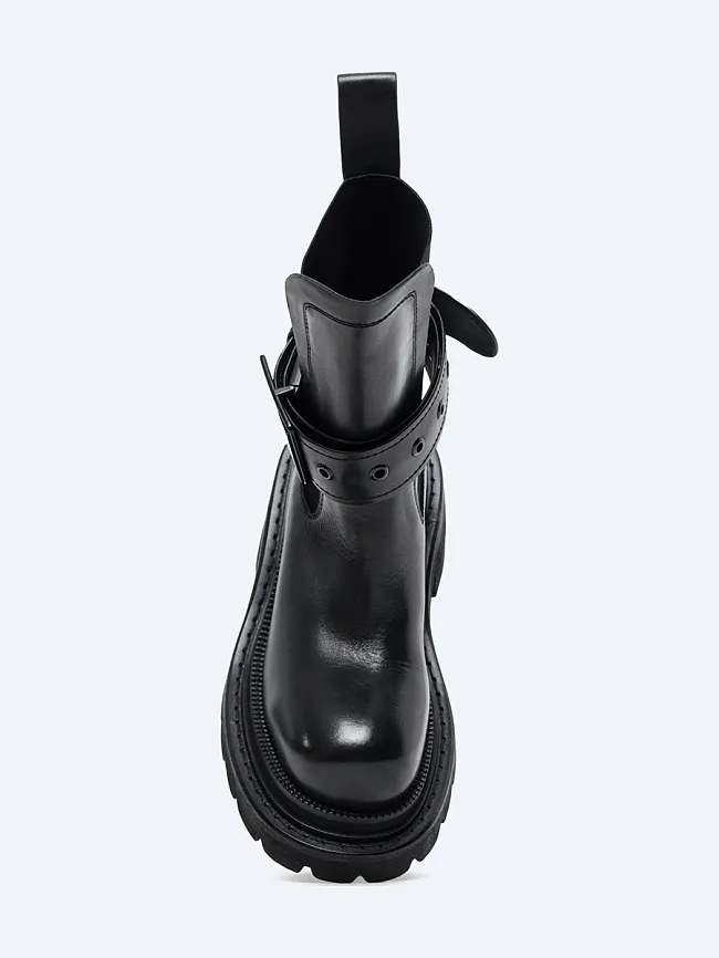 Ботинки женские демисезонные, цвет черный, натуральная кожа 641850 | 4