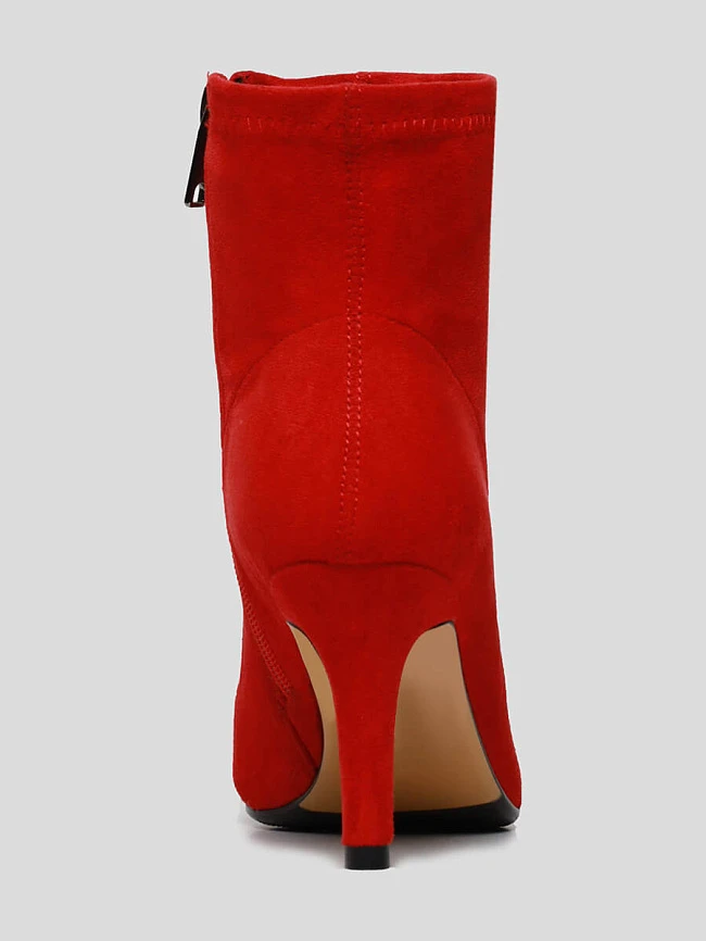 Полусапоги 1844802 женские цвет красный, искусственный велюр 1844802         | 4
