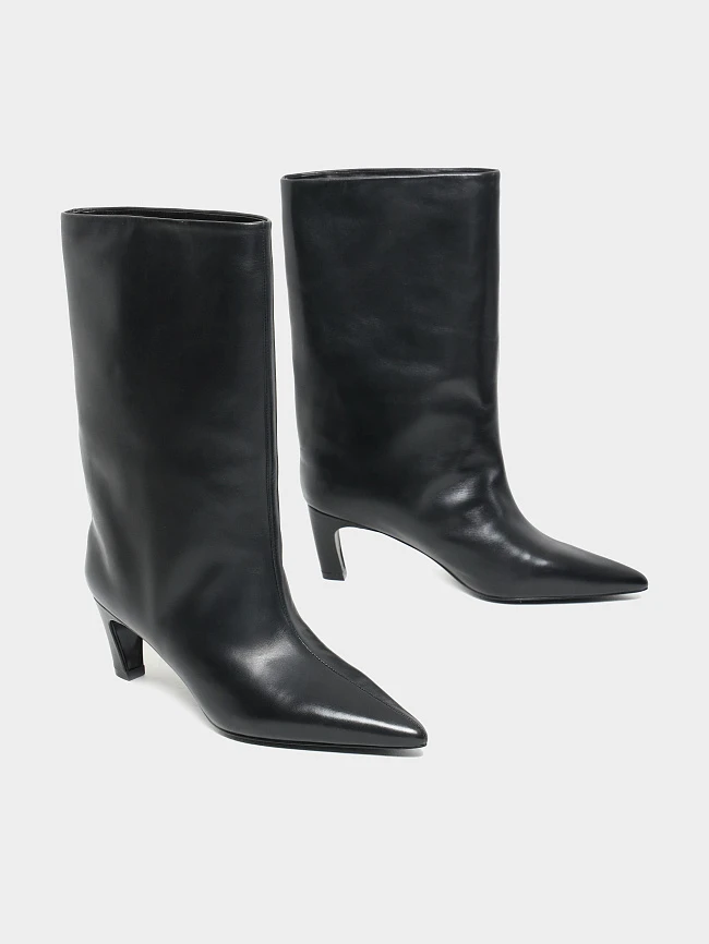 Сапоги женские всесезонные, цвет черный, натуральная кожа 497113 | 3