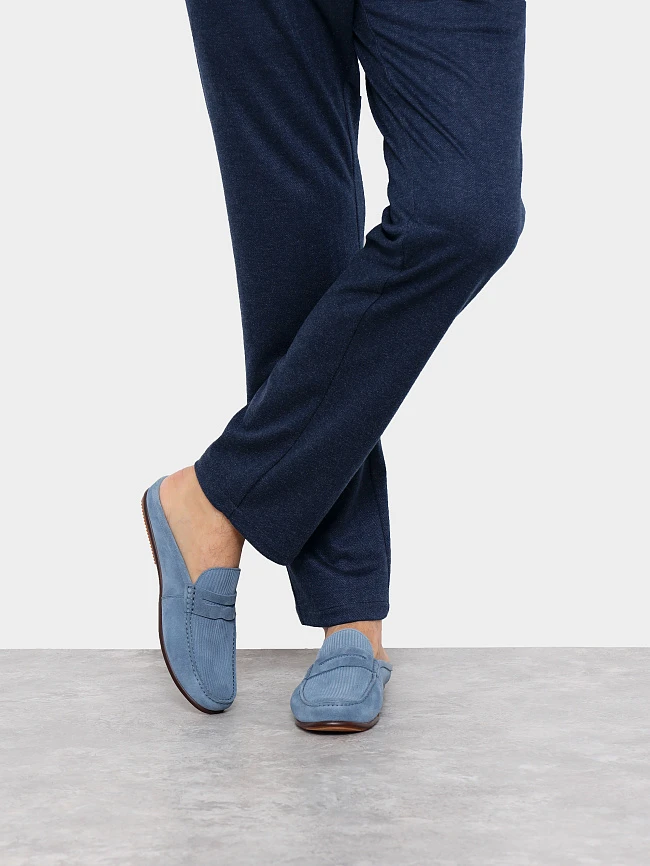 Сабо мужские летние, цвет голубой, натуральный спилок M801336 | 7