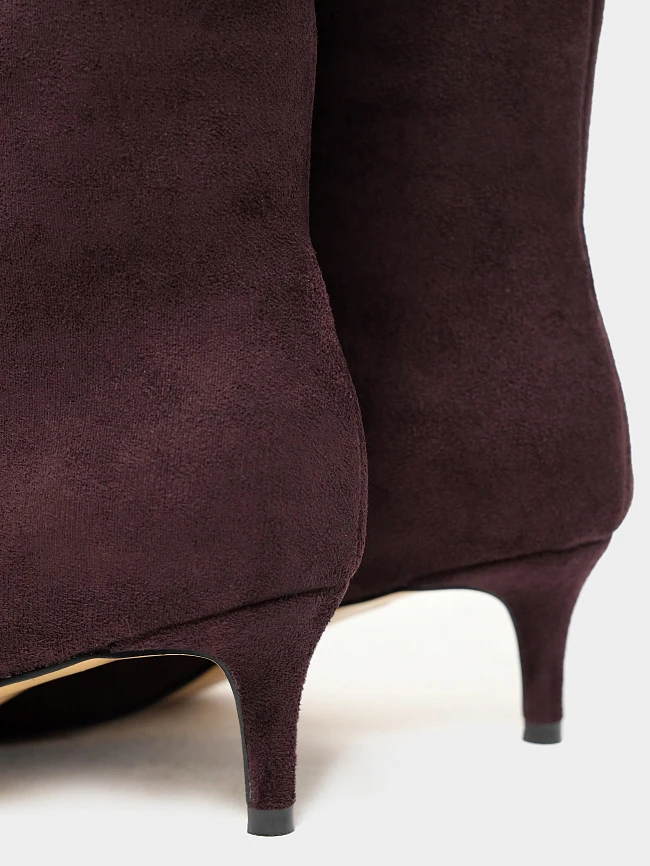 Полусапоги женские демисезонные, цвет бордовый, искусственный велюр 6550313 | 6