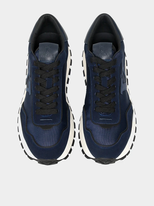 Кроссовки мужские демисезонные, цвет синий, натуральный спилок/текстиль/натуральная кожа M03101 | 5