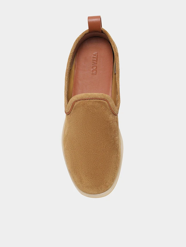 Слипоны женские летние, цвет рыжий, натуральный велюр 1731462 | 4