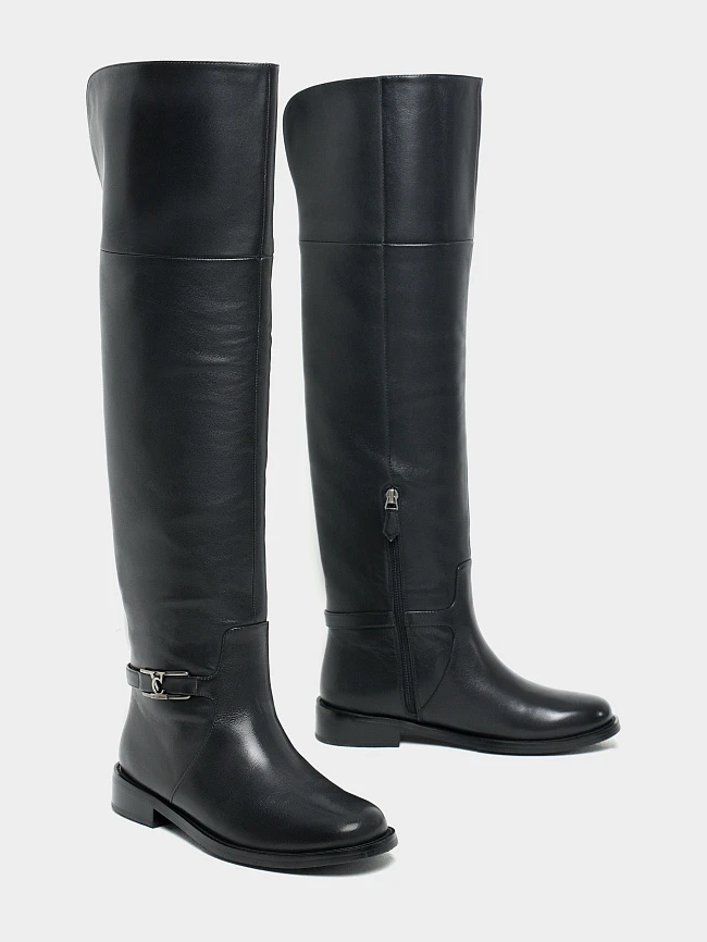 Ботфорты женские зимние, цвет черный, натуральная кожа 1494633M | 3