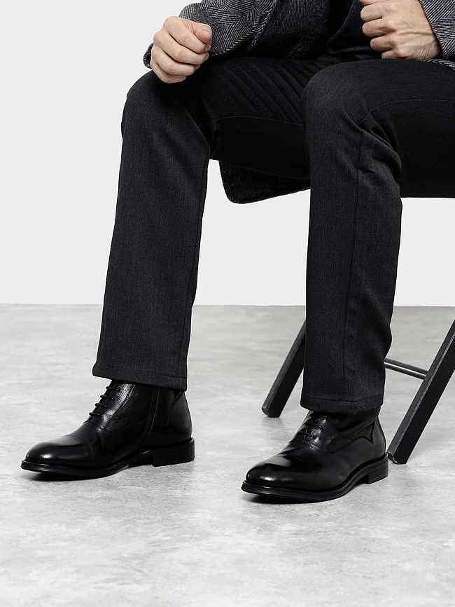 Ботинки мужские демисезонные, цвет черный, натуральная кожа M1022533-1 | 11