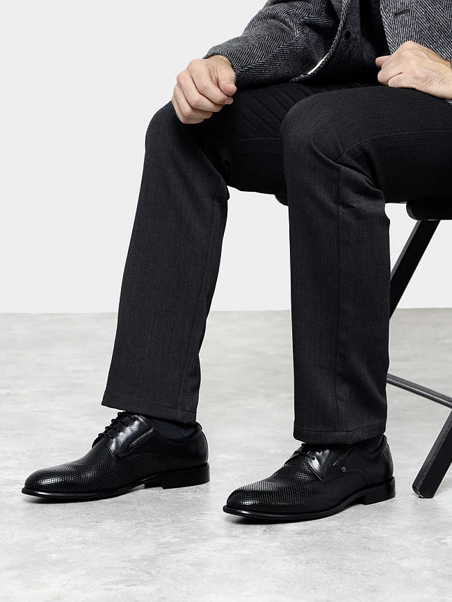 Полуботинки мужские всесезонные, цвет черный, натуральная кожа M1781835-1 | 11