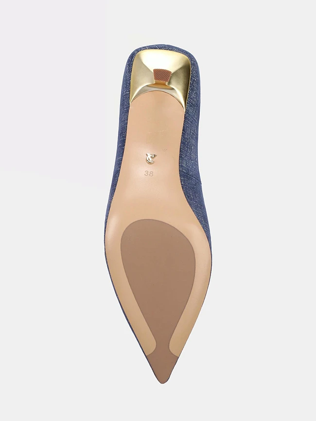 Туфли женские всесезонные, цвет синий, натуральный велюр 1494271 | 5