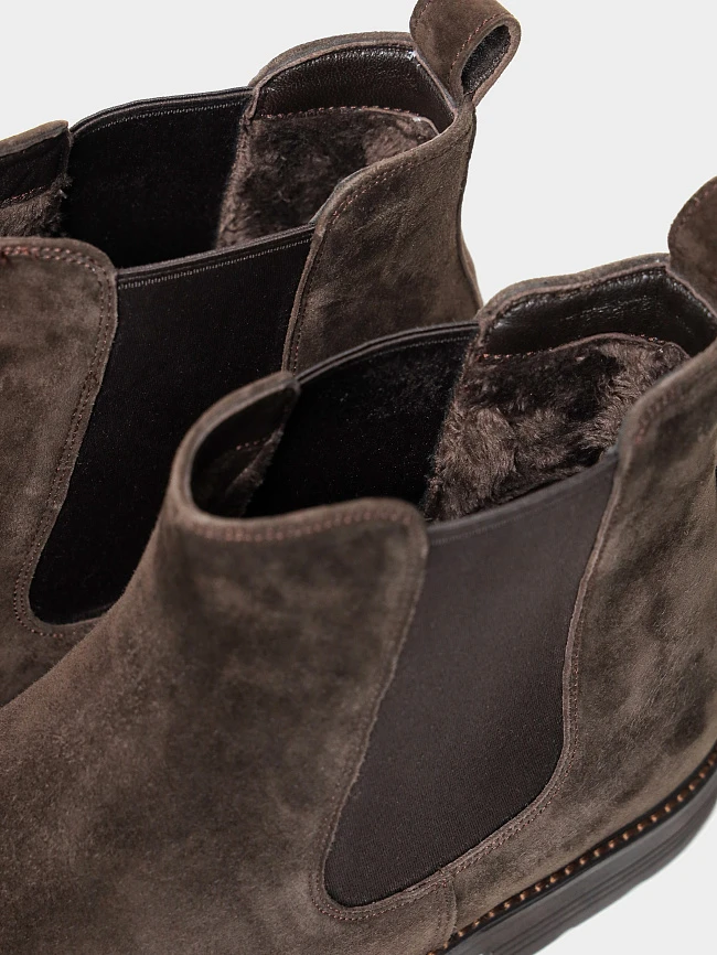 Ботинки мужские демисезонные, цвет коричневый, натуральный велюр M1023009 | 6