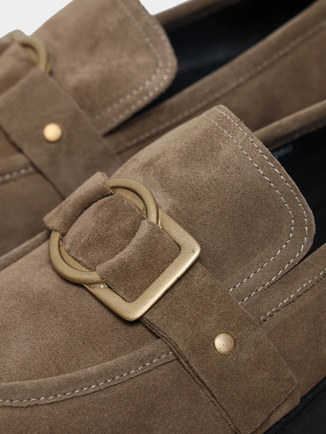 Лоферы женские всесезонные, цвет мокко, натуральный велюр 1221260 | 7